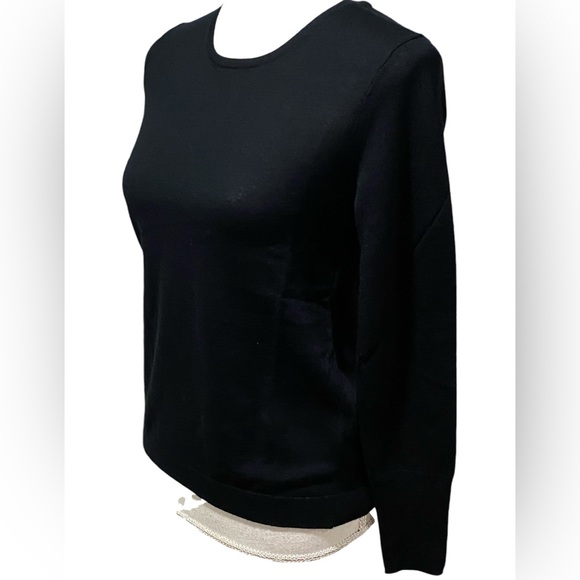 NWT J. Crew Halle Crewneck Black Merino Wool Sweater Size XS - Picture 6 of 13